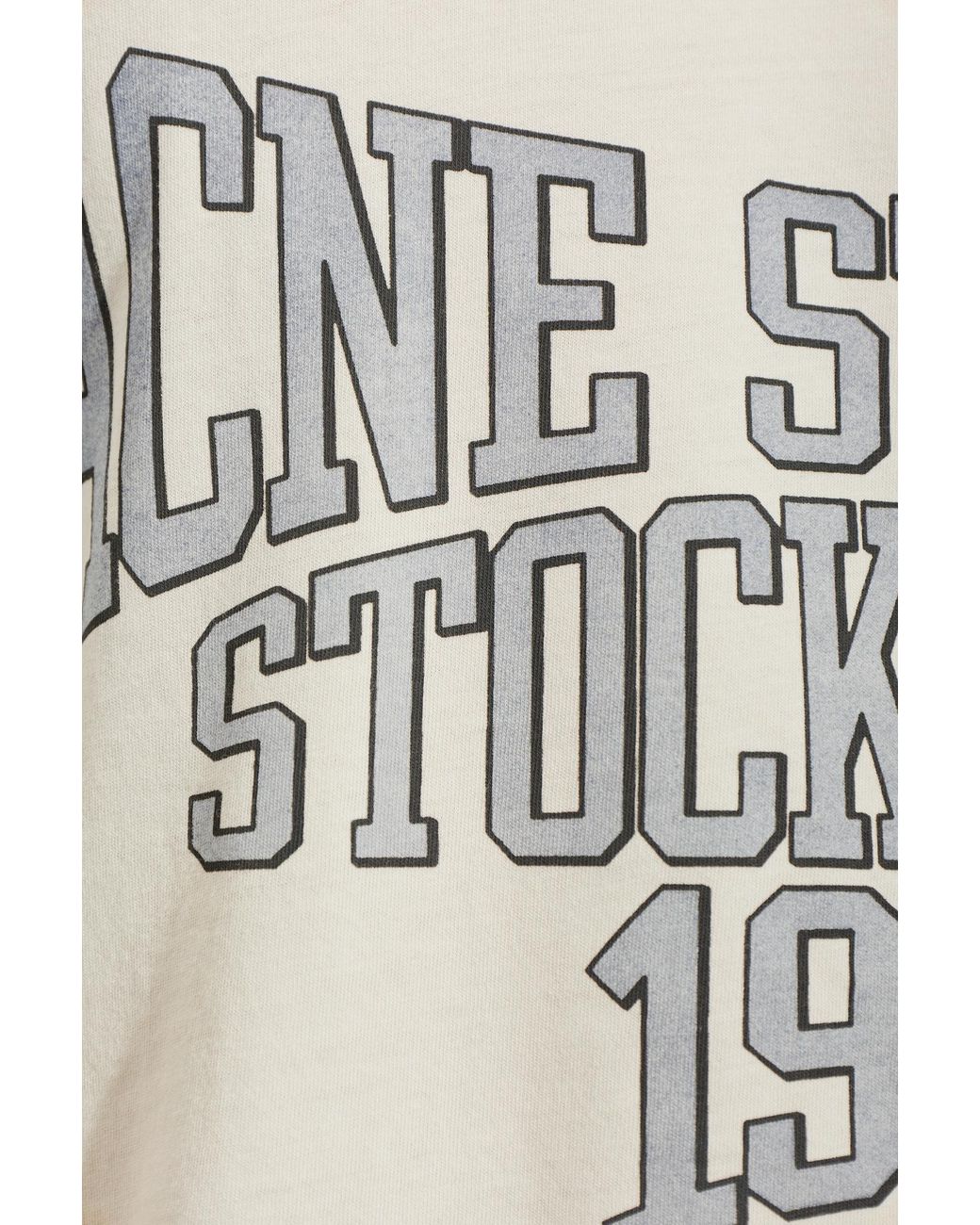Acne White Cotton T-Shirt With Print for men