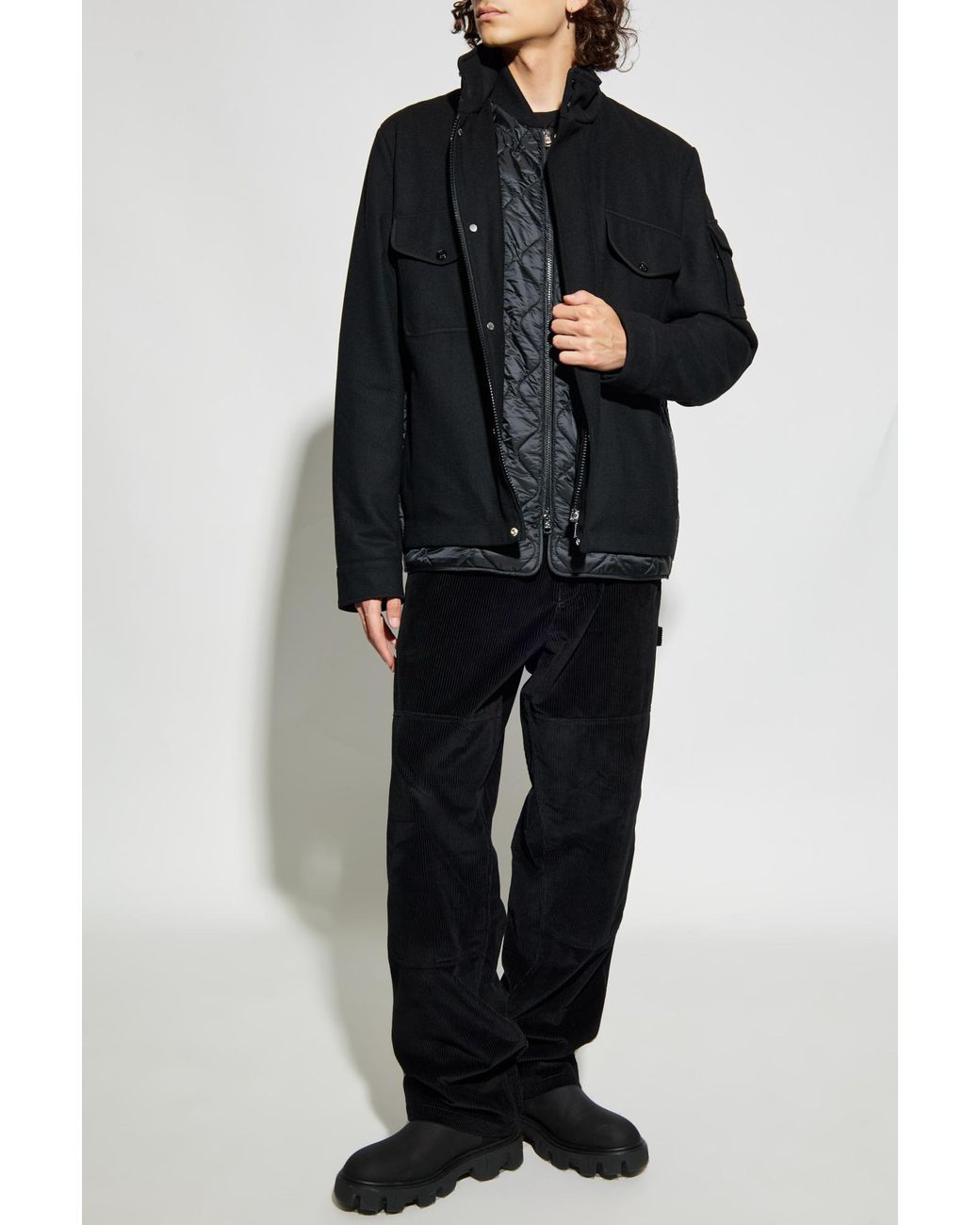 Moncler Black Down Jacket "Avoine" for men