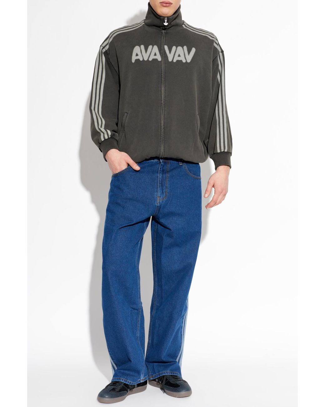 Adidas Originals Blue Wide-Leg Jeans