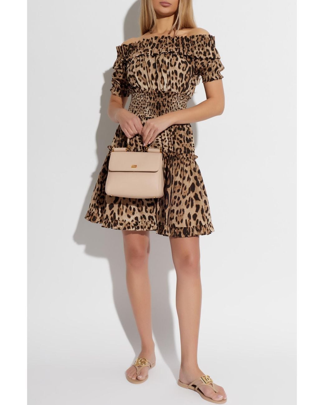 Dolce & Gabbana Brown Animal Print Dress