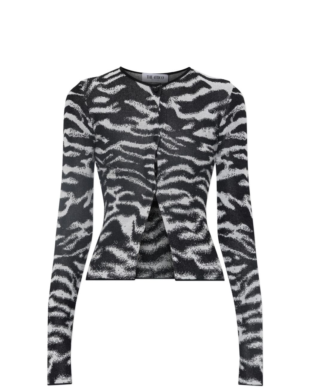 The Attico Black Cardigan With Animal Motif