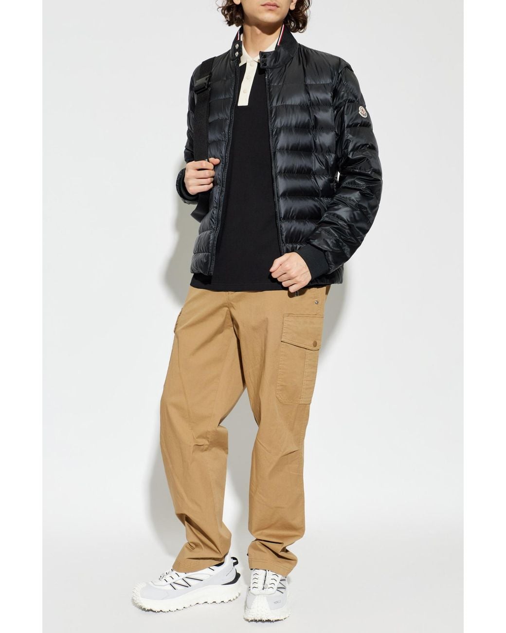 Moncler Black Quilted Jacket 'Rigiel' for men