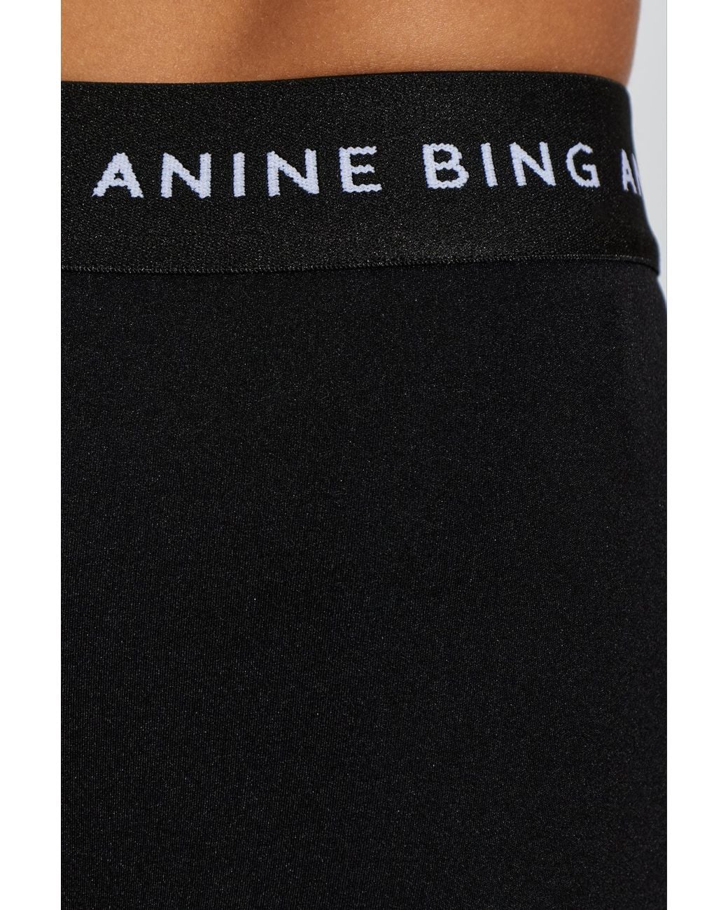 Anine Bing Black 'Dan' Short Training Leggings