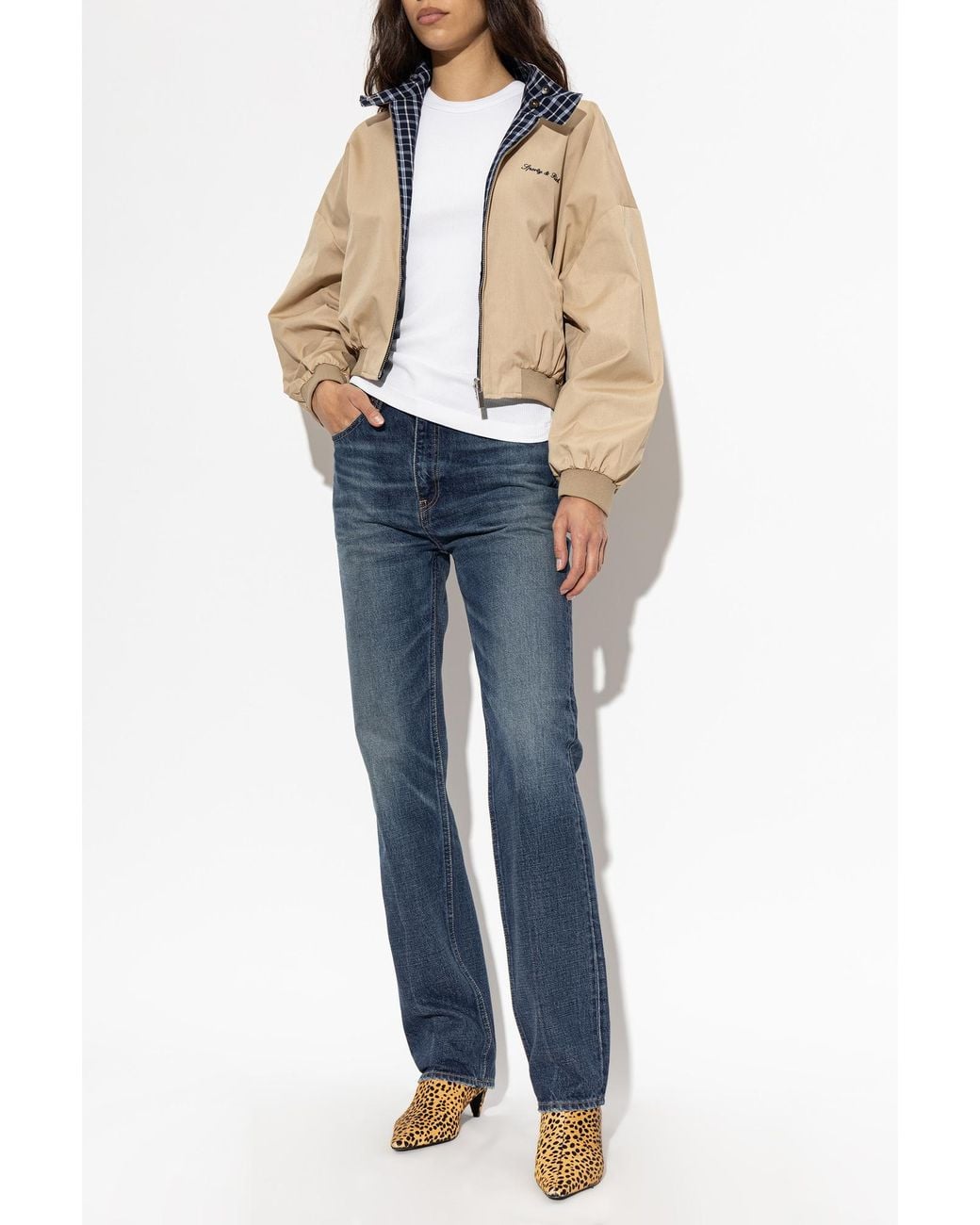 Sporty & Rich Natural 'Prep Scholo' Reversible Jacket