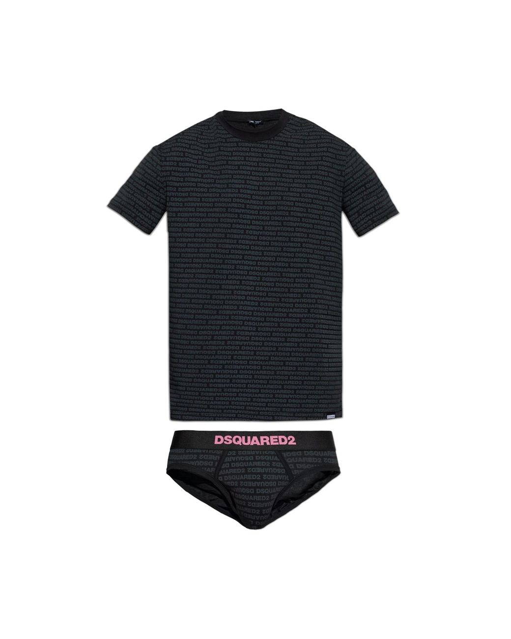 DSquared² Black Underwear Set: T-Shirt And Briefs for men