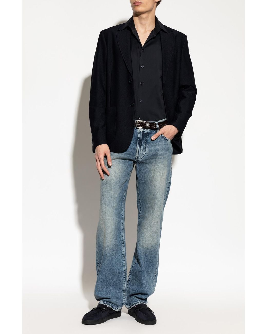 Emporio Armani Blue Straight-Leg Jeans for men