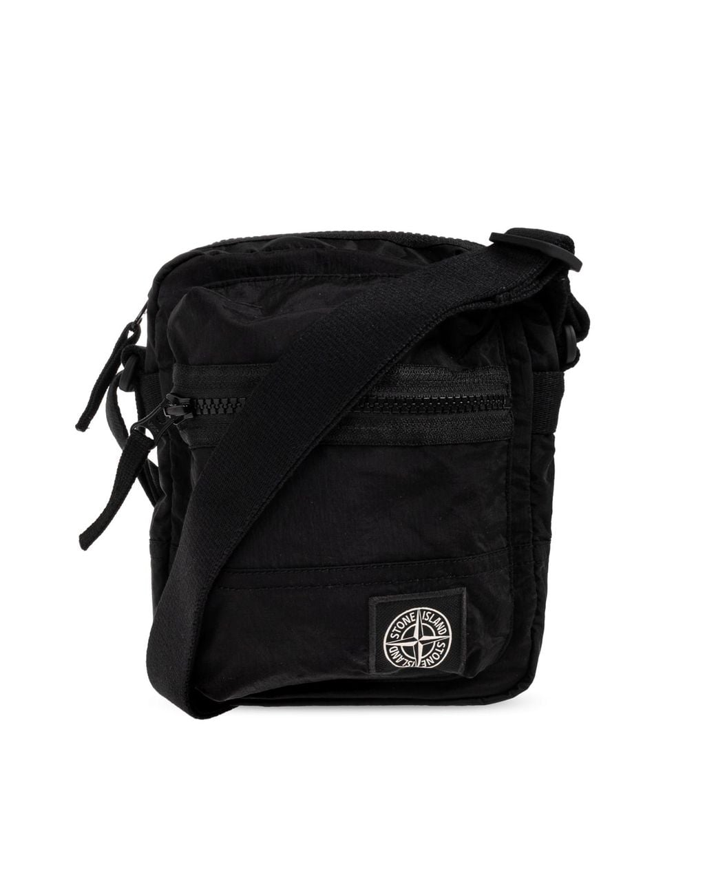 Stone Island Black Bag With Logo Patch for men