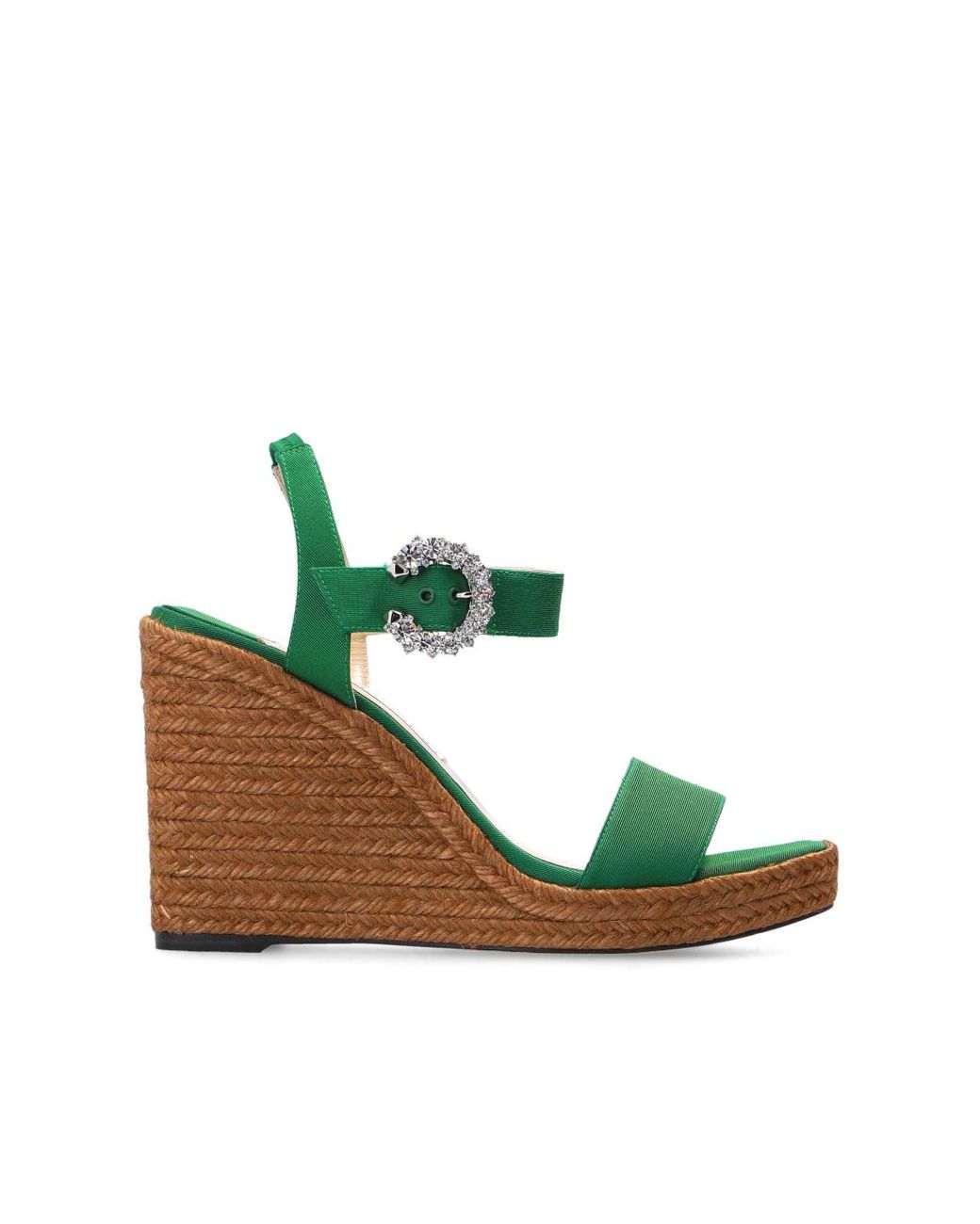 Jimmy Choo Leather 'mirabelle' Wedge Sandals in Green - Lyst