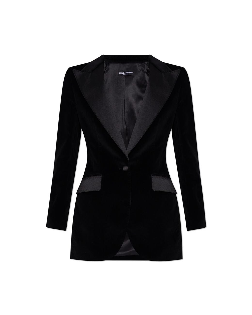 Dolce & Gabbana Black Luxurious Velvet Single-Button Blazer
