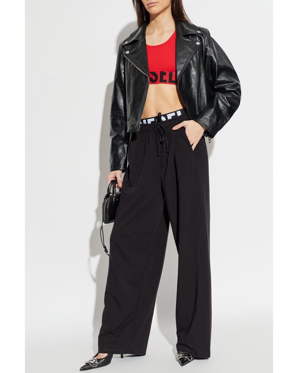 DIESEL Black Leather Jacket 'L-Unatic'