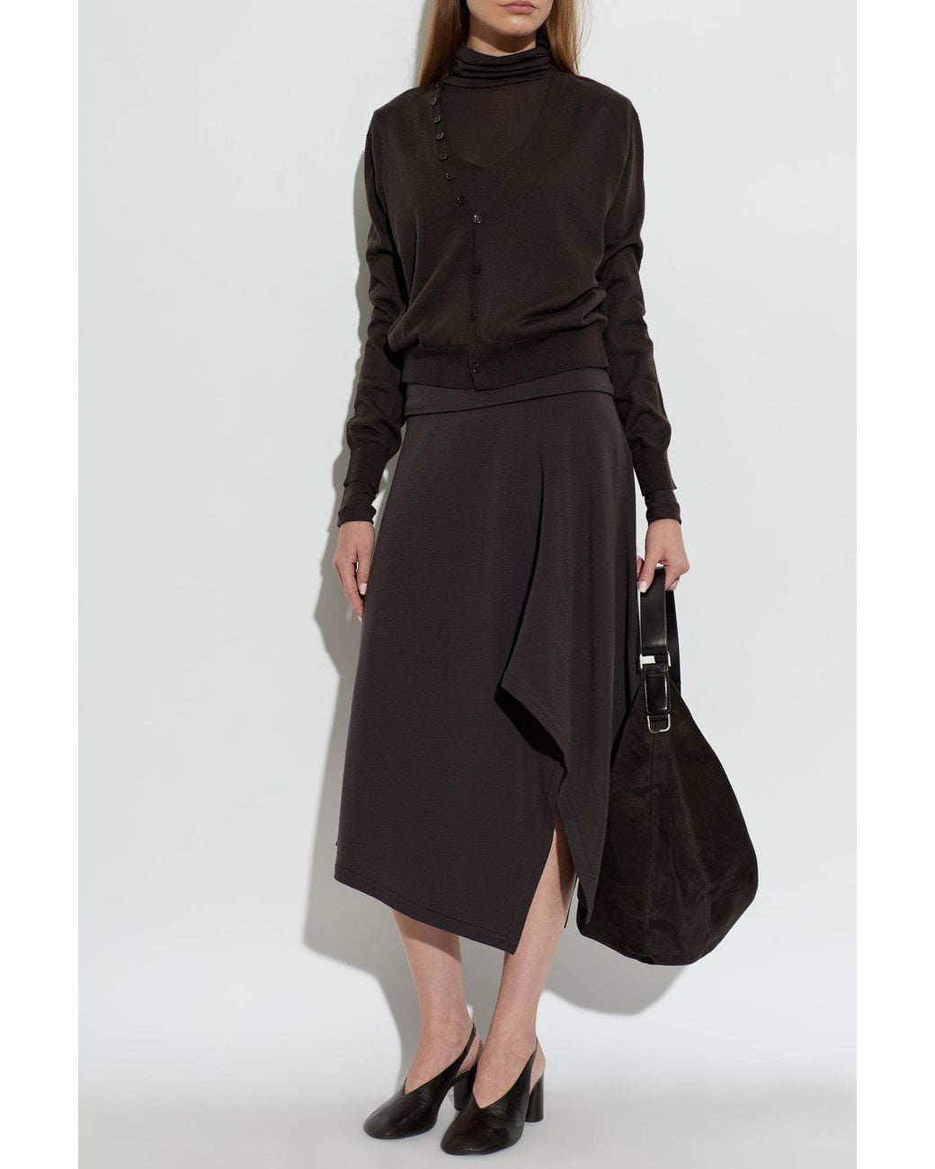Lemaire Black Asymmetrical Skirt