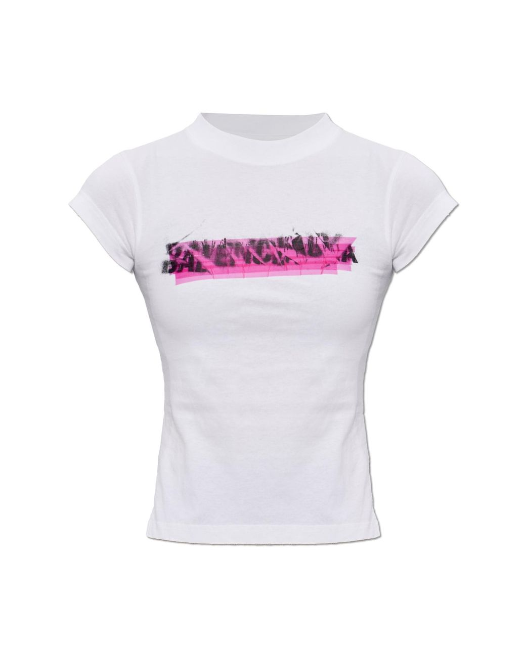 Balenciaga White Asymmetrical Cut T-Shirt