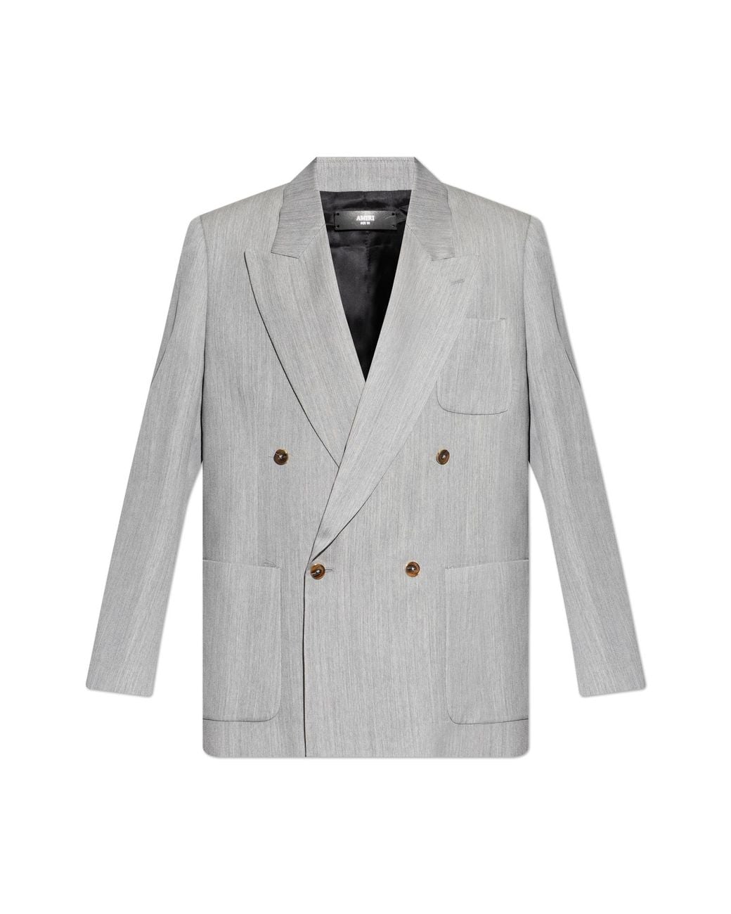 Amiri Gray Double-Breasted Blazer for men