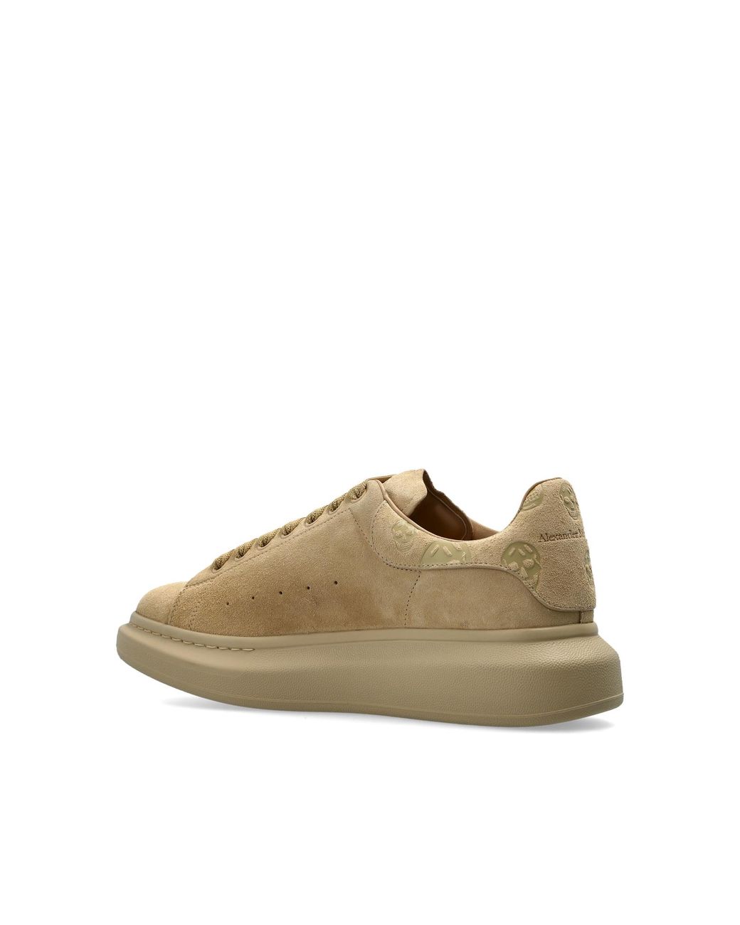 McQueen Brown Leather Sports Shoes With Logo for men