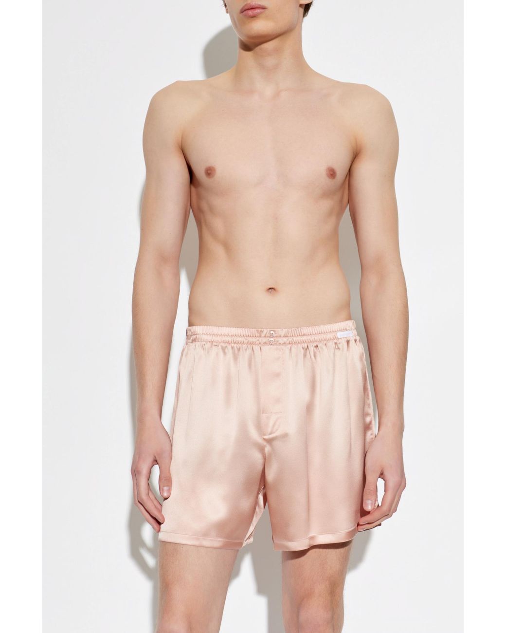 Dolce & Gabbana Pink Silk Lingerie Shorts for men