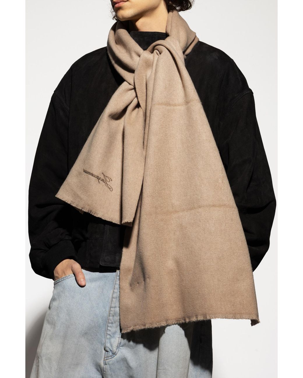 Jacquemus Natural Scarf With Logo