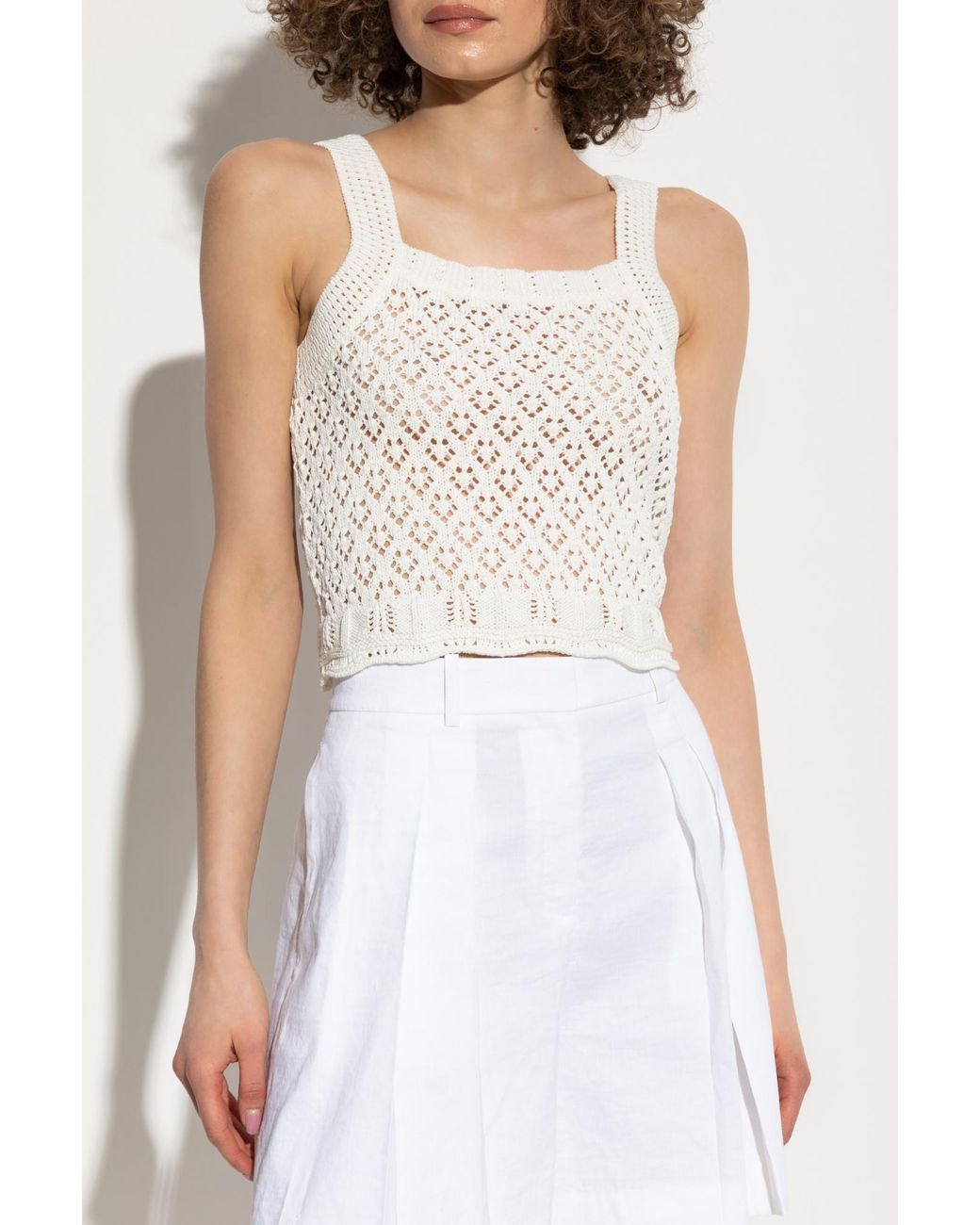 Maison Kitsuné White Knitted Top
