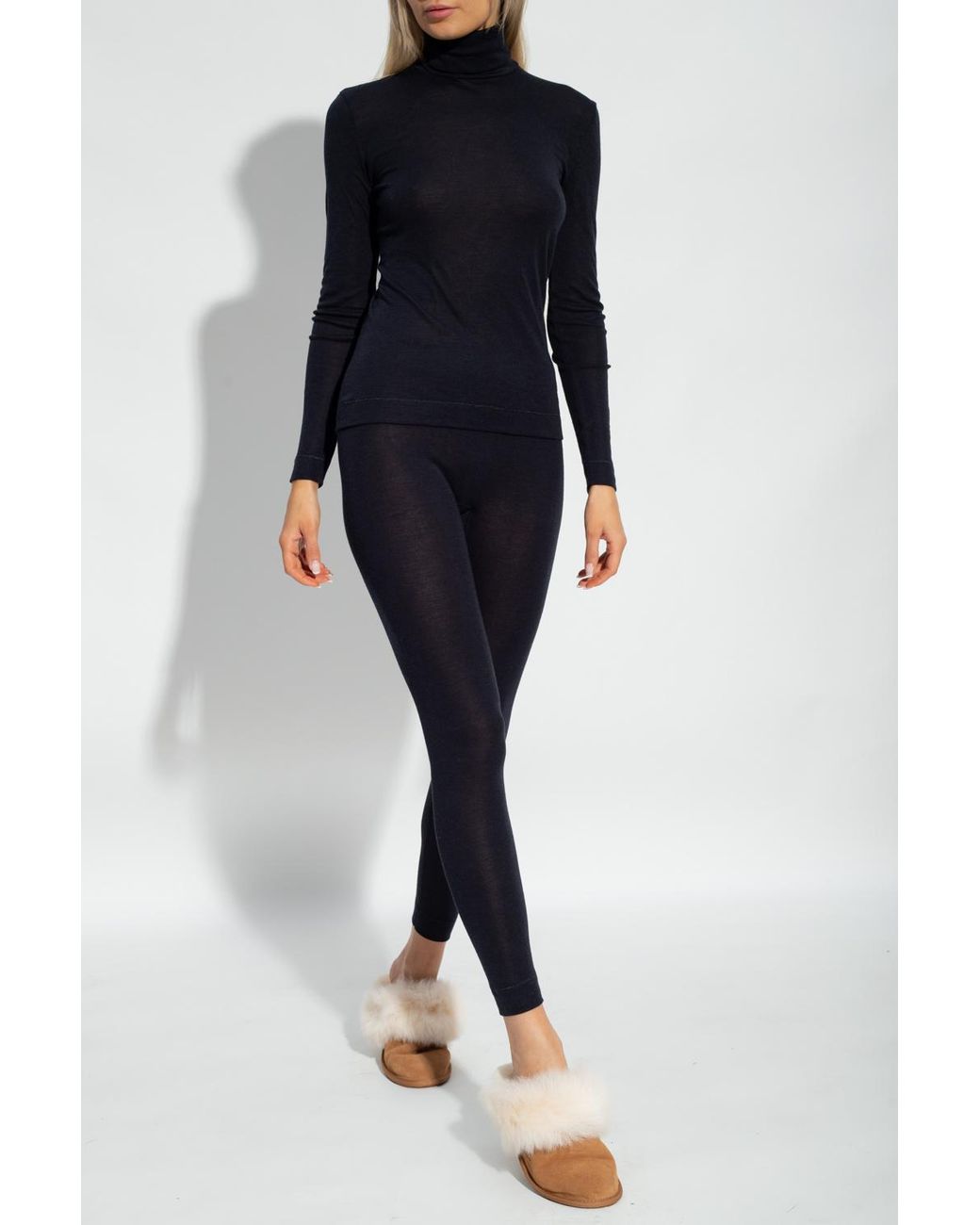 Hanro Blue Long-Sleeve Turtleneck