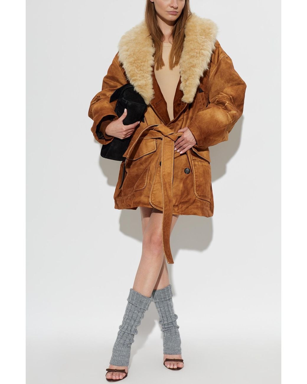 DSquared² Brown Belted Coat