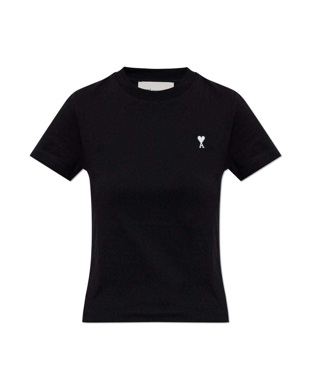 AMI Black T-Shirt With Embroidered Logo