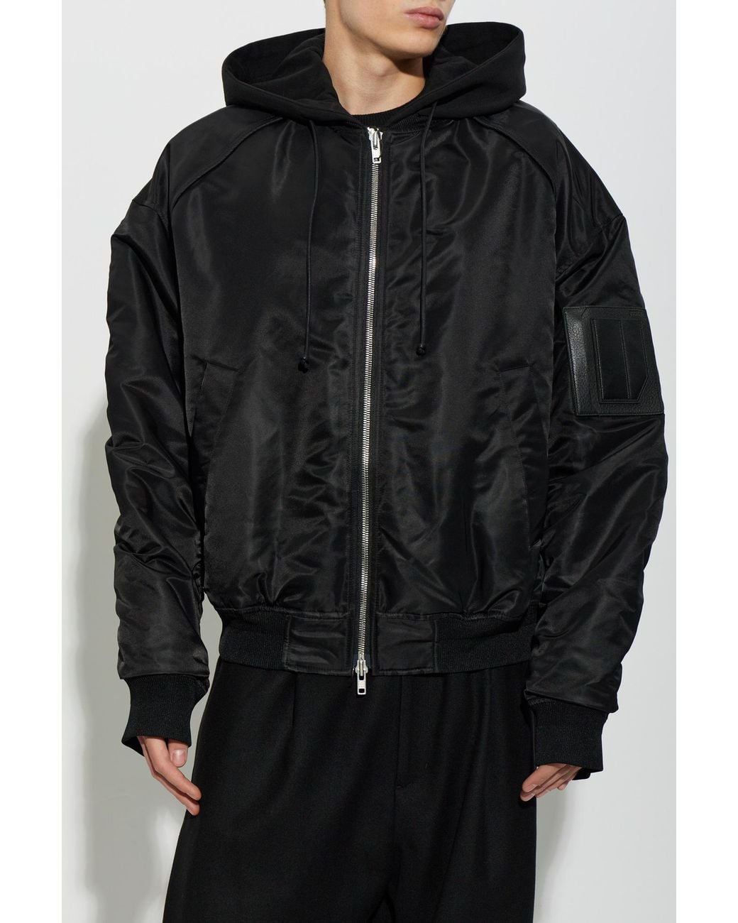 Juun.J Black Padded Jacket With Detachable Hood for men