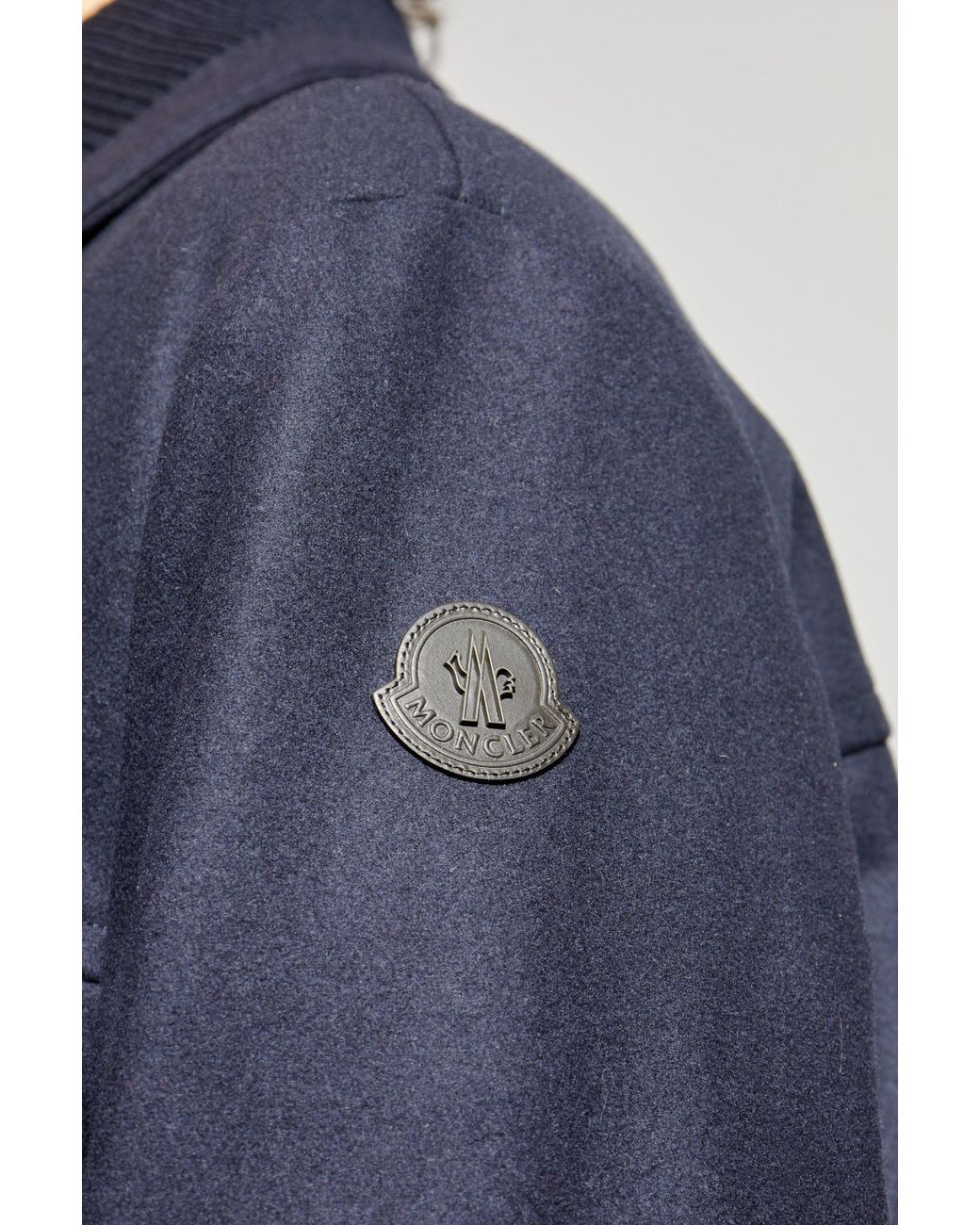 Moncler Blue Wool Down Jacket for men