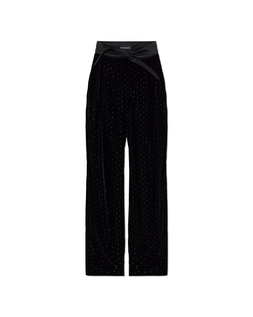 Emporio Armani Black Velvet Trousers With Lurex Thread
