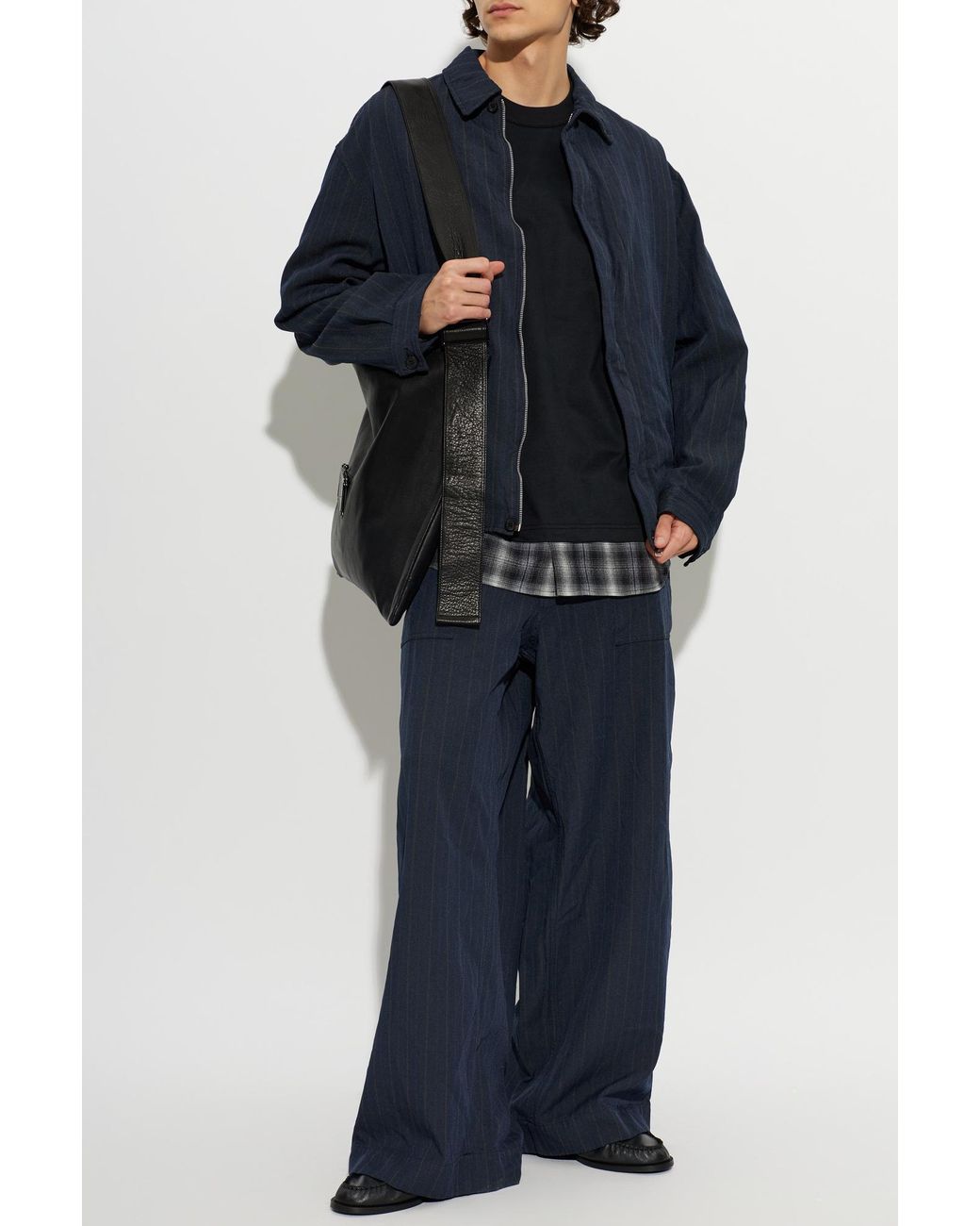 Comme des Garçons Blue Pinstripe Pattern Jacket for men