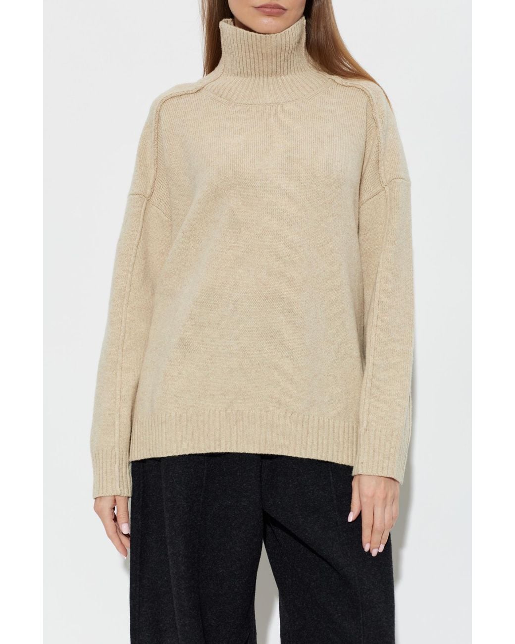 Rethinkit Studios Natural Turtleneck With Logo Patch