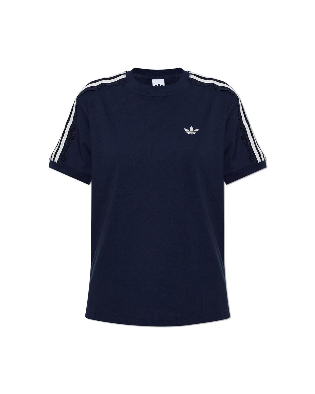 Adidas Originals Blue T-Shirt With Embroidered Logo