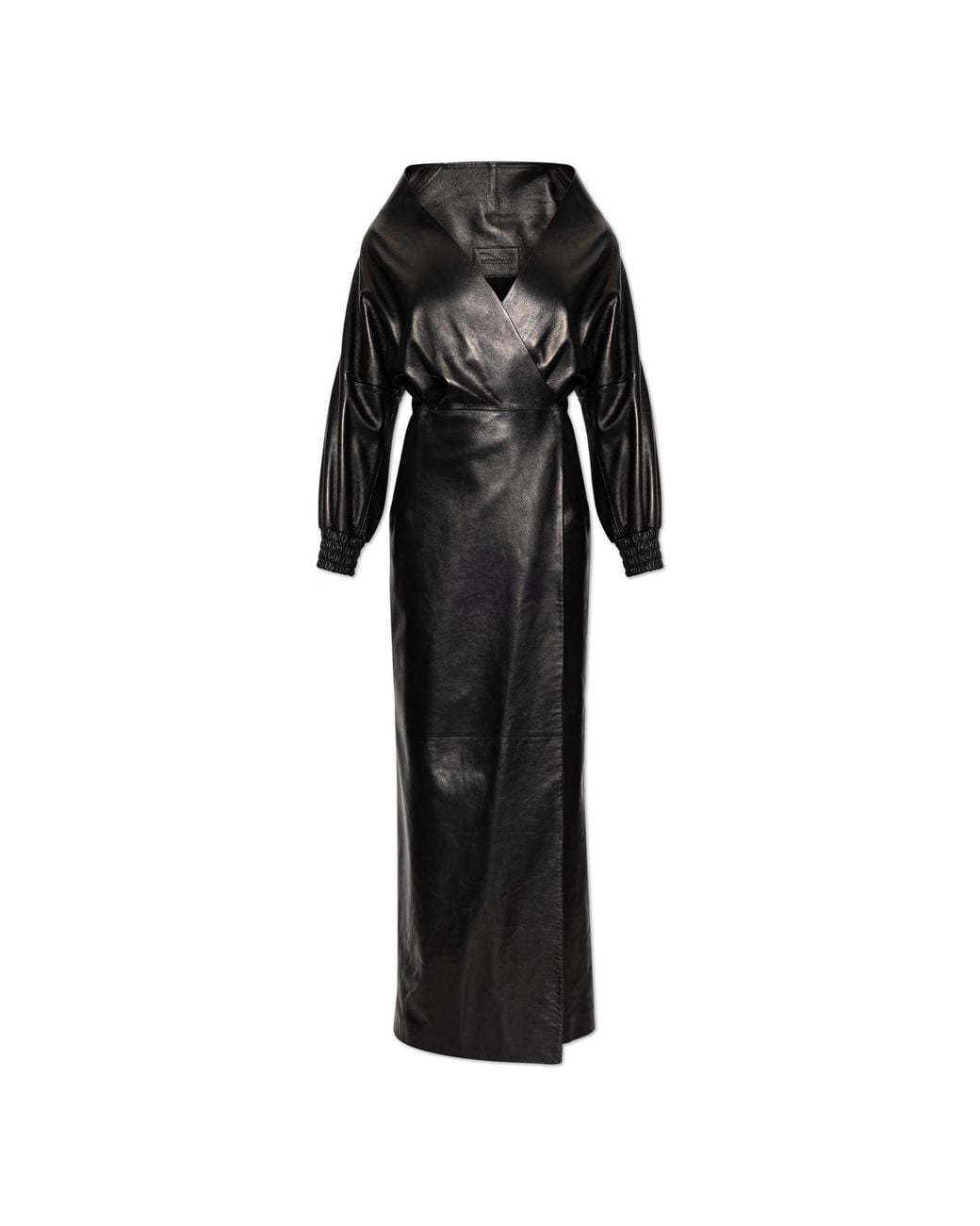 Balenciaga Black Long Leather Dress