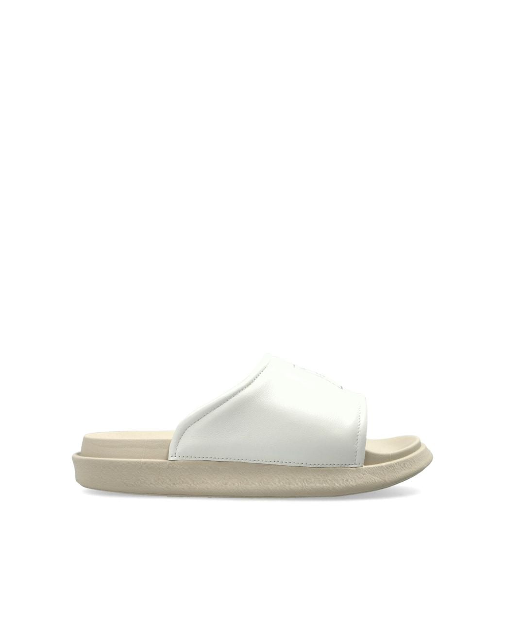 Y-3 White Slides With Logo