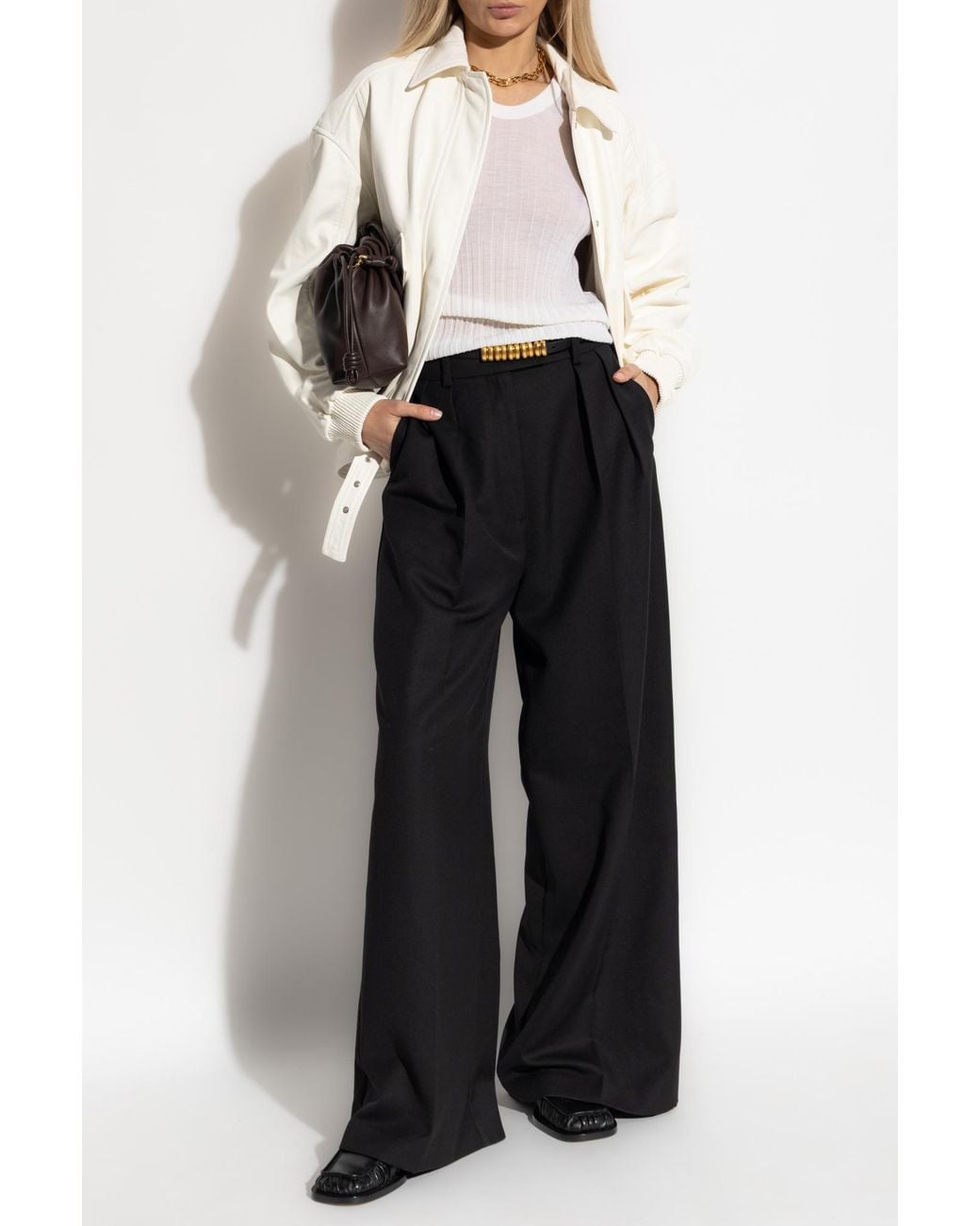 IRO White Leather Jacket "Manka"