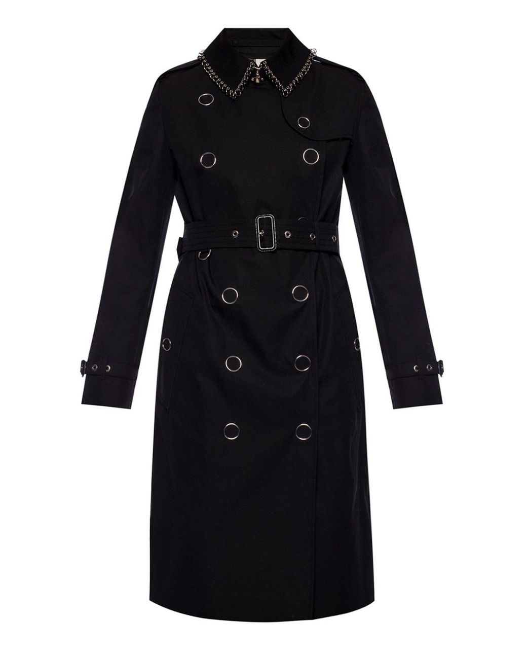 Burberry Cotton Double-breasted Trench Coat With Belt in Black - Lyst