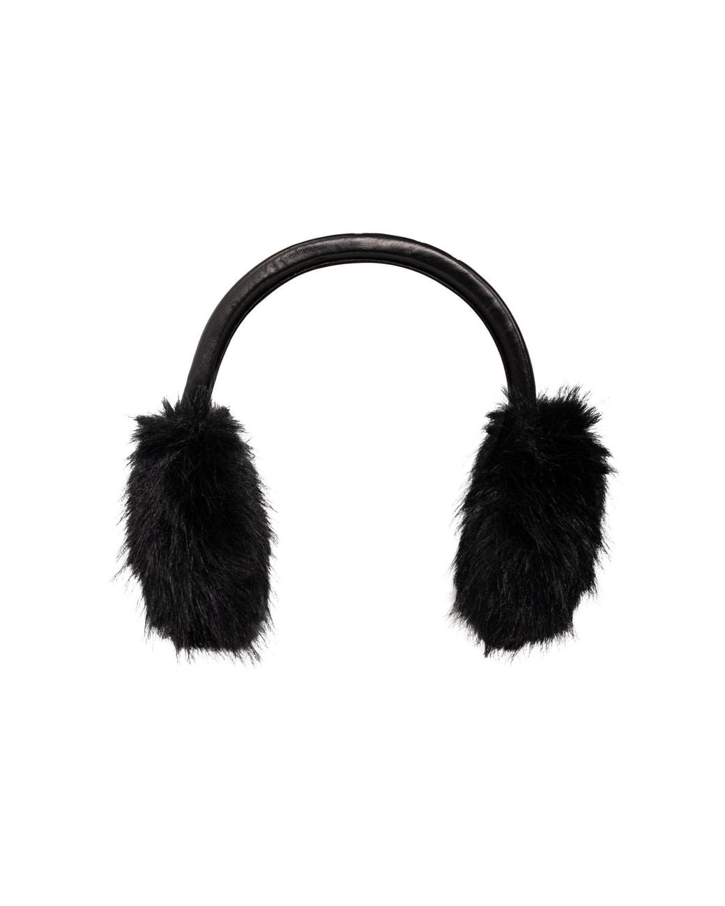 Balenciaga Black Fur Earmuffs With Logo