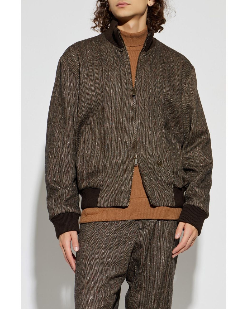 DSquared² Brown Herringbone Pattern Jacket for men