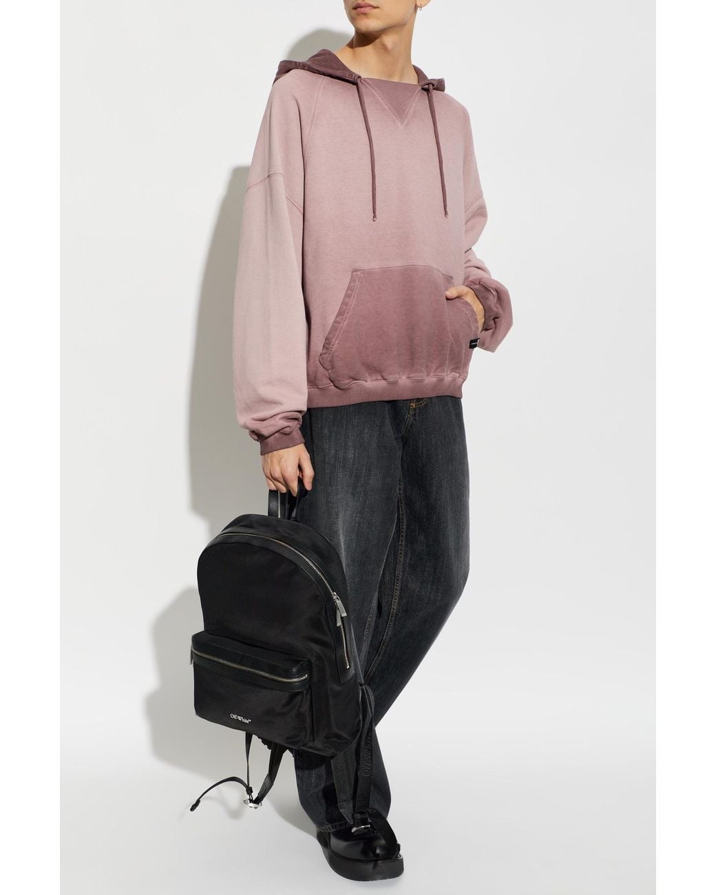 Palm Angels Pink Cotton Hoodie for men