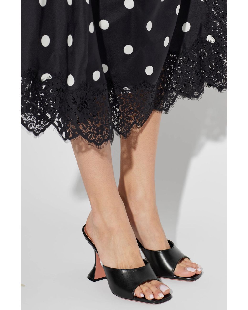 AMINA MUADDI Black Heeled Mules "Lupita"