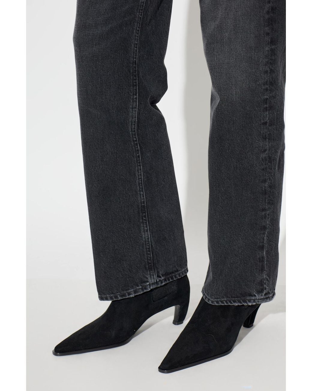 Tory Burch Black 'Romy' Suede Heeled Ankle Boots