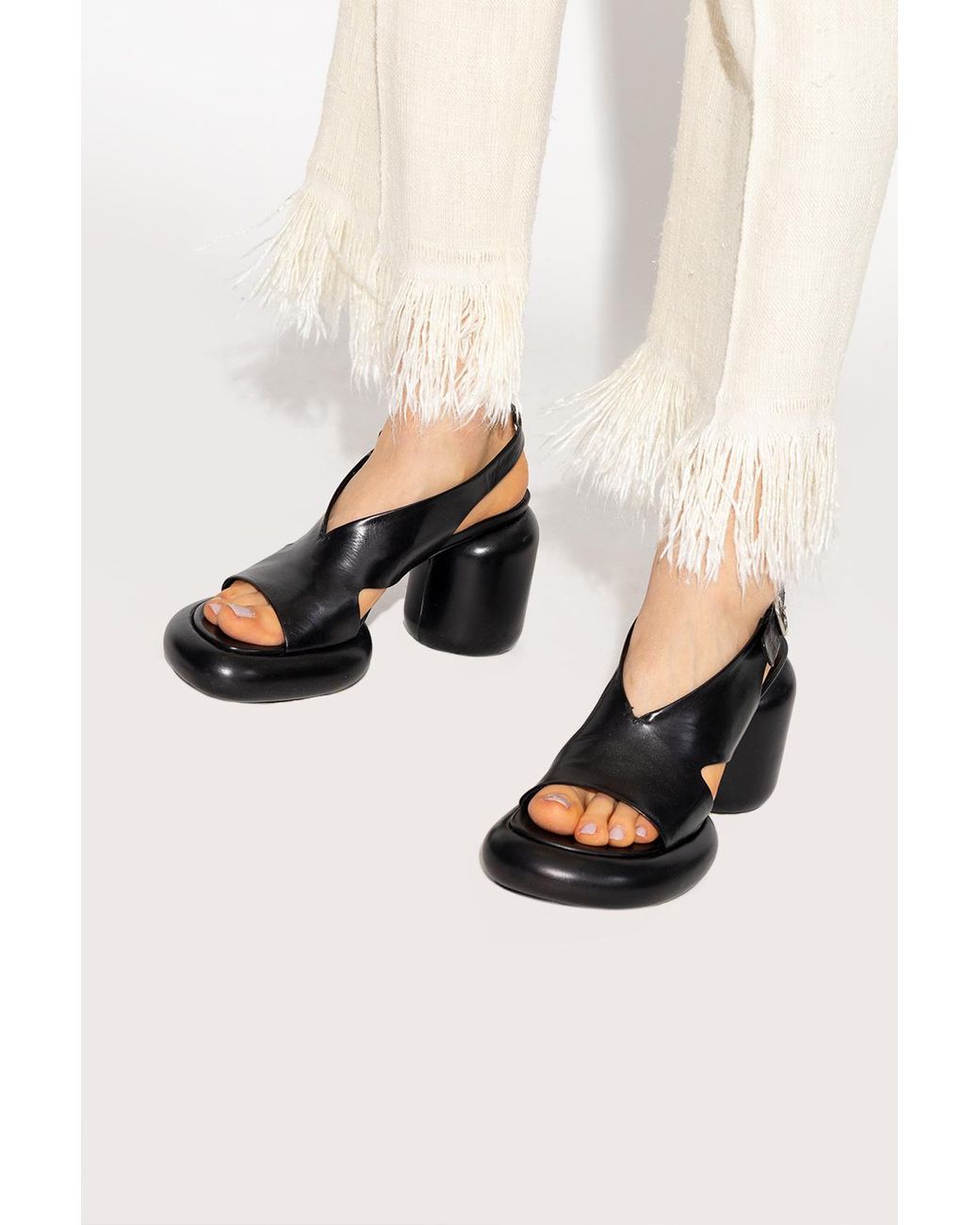Jil Sander Heeled Sandals in Black Lyst
