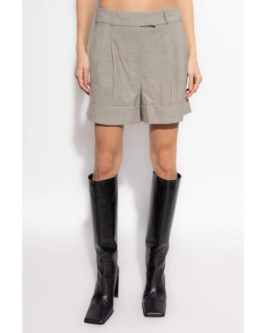 Rag & Bone Gray Pleated Shorts