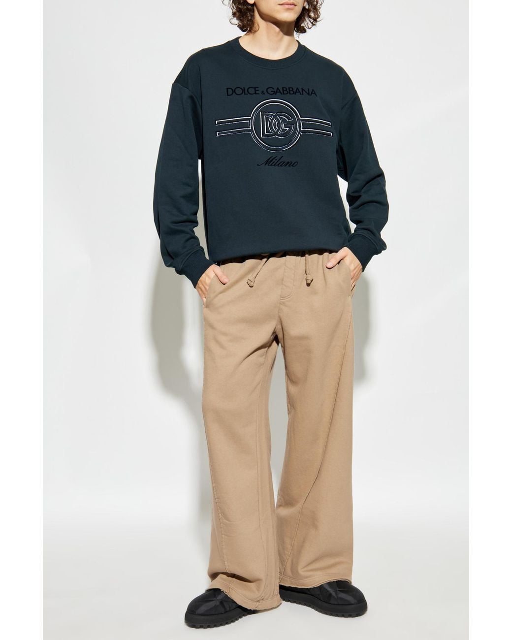 Dolce & Gabbana Natural Wide-Leg Sweatpants for men