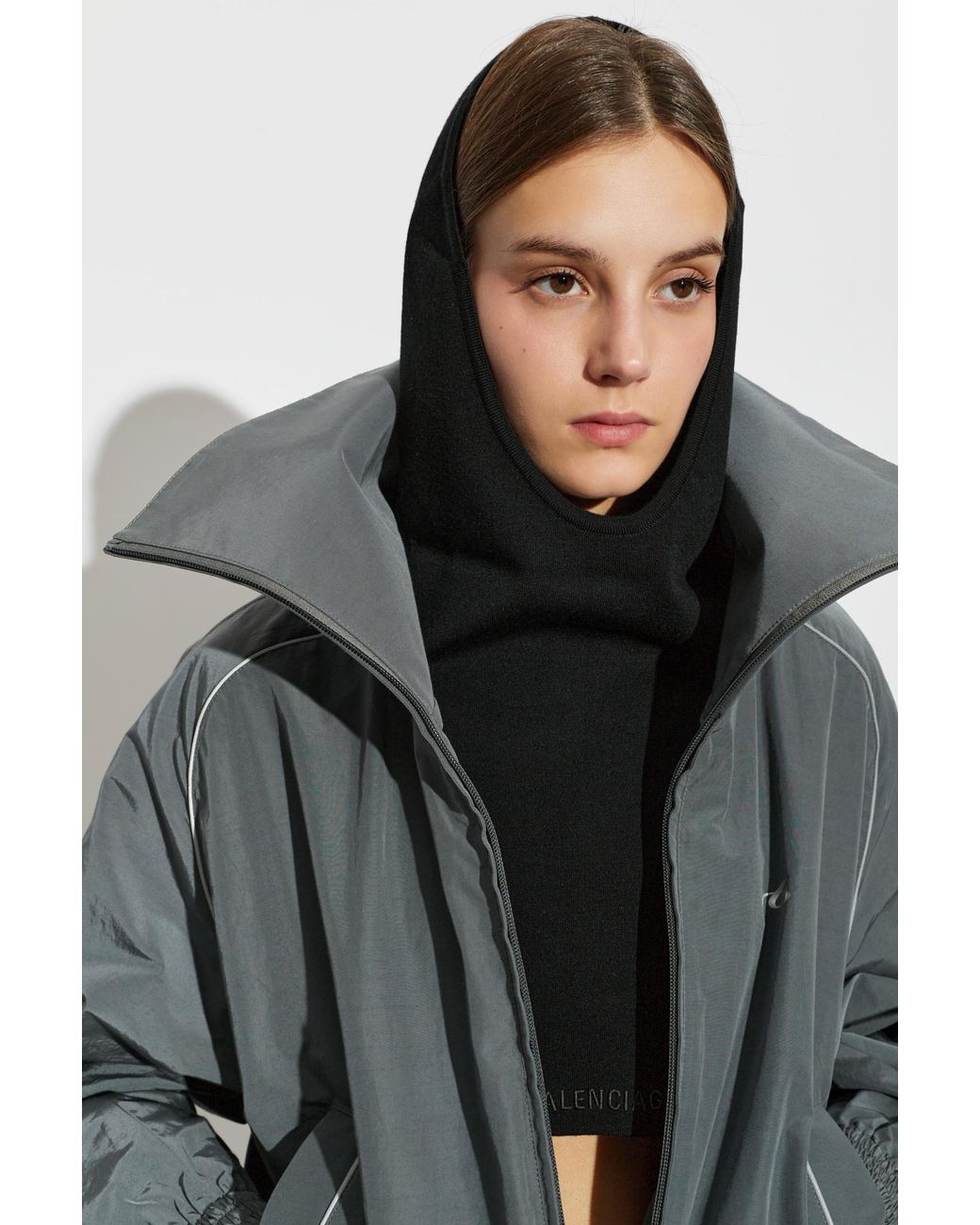 Balenciaga Black Wool Hood