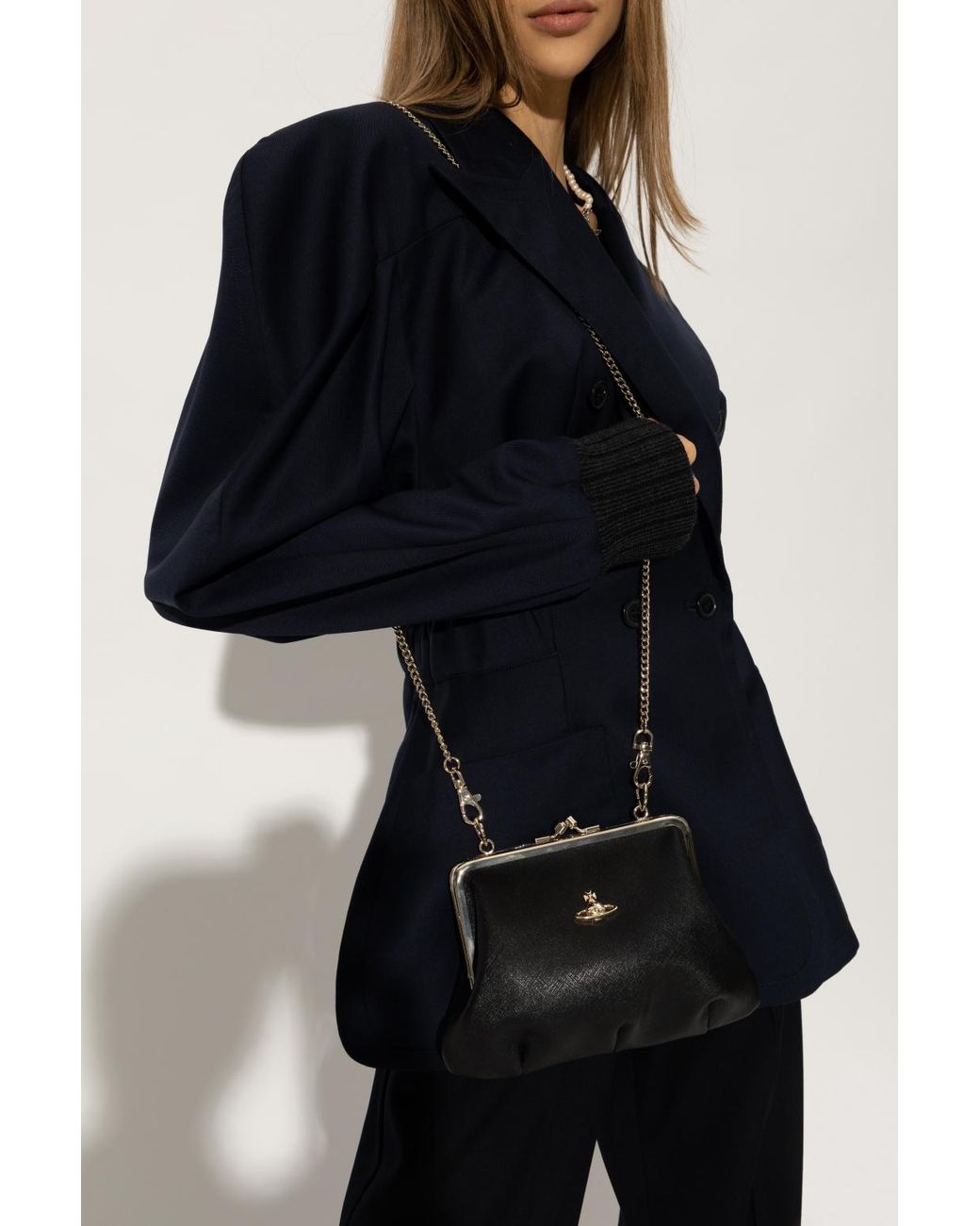 Vivienne Westwood Leather 'granny' Shoulder Bag in Black Lyst