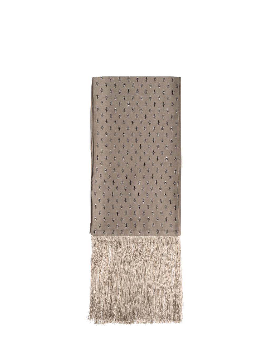 Ferragamo Natural Silk Scarf With Fringes for men