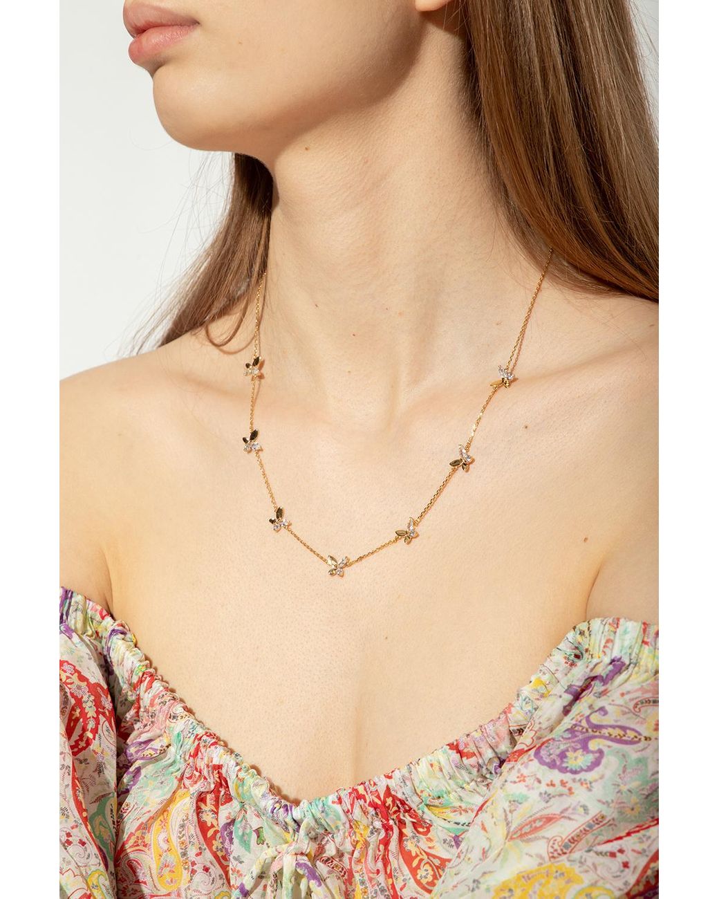 Kate Spade 'social Butterfly' Necklace in Metallic | Lyst