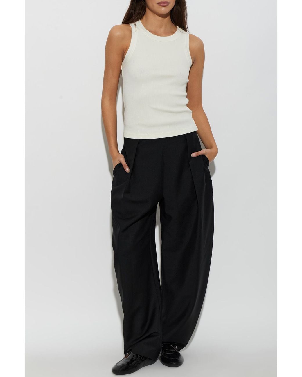 Citizens of Humanity White Ribbed Top 'Isabel'