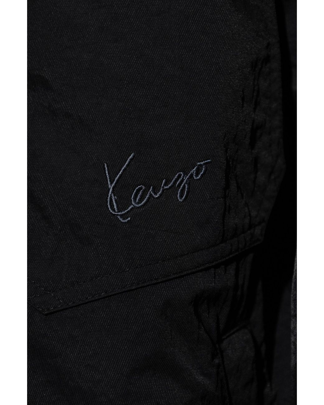 KENZO Black Jacket With Hood for men