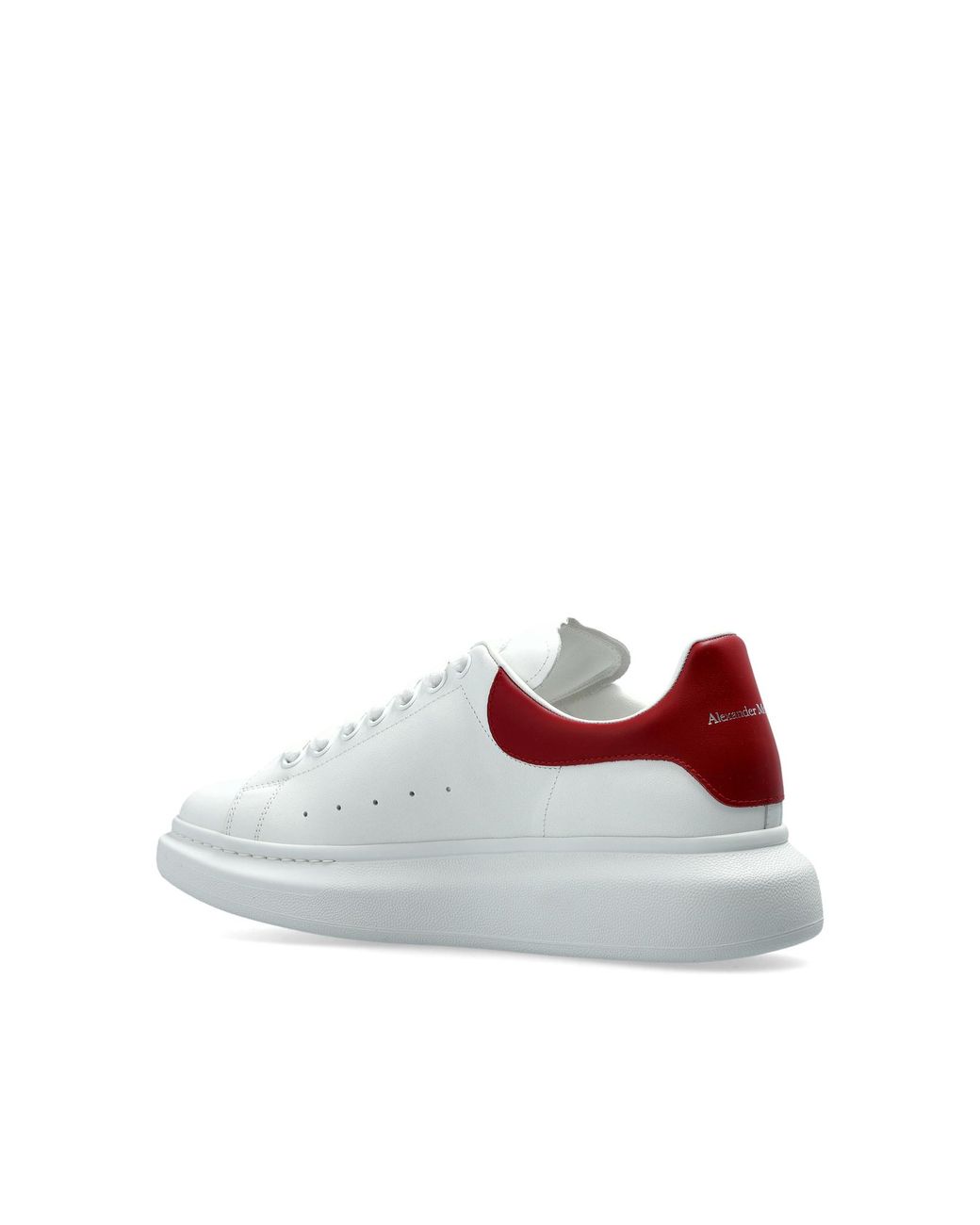 McQueen White Leather Sports Shoes With Logo for men