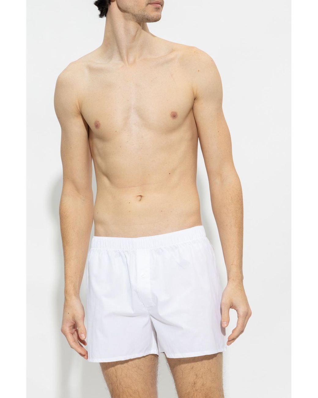 Hanro White Cotton Boxers for men